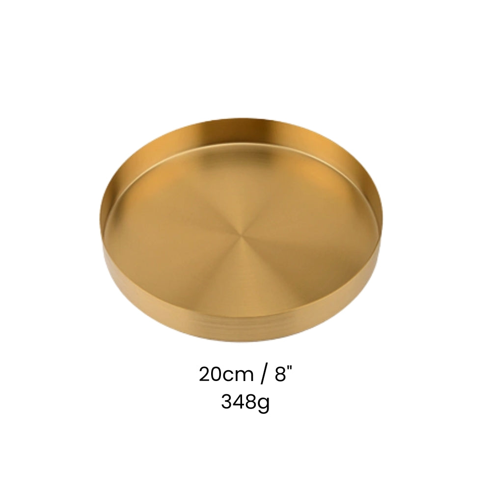Serving Tray Stainless Steel Gold-Plated Finish