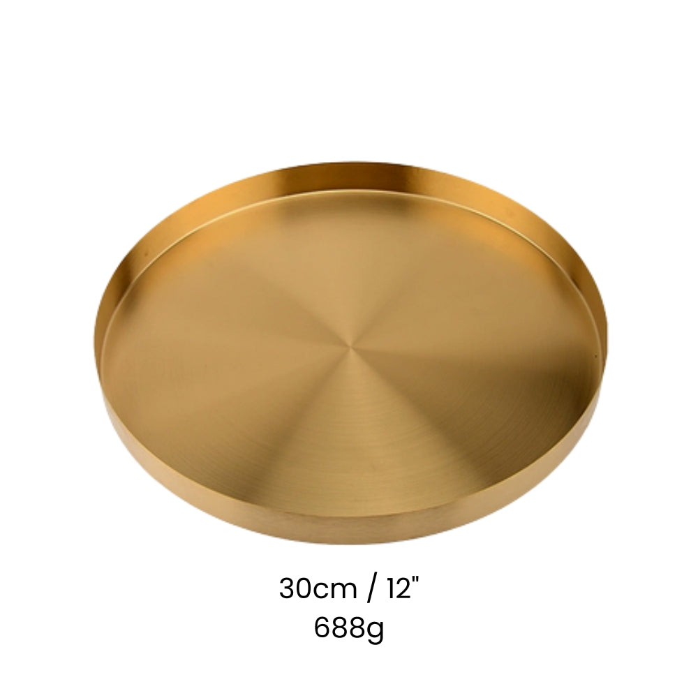 Serving Tray Stainless Steel Gold-Plated Finish