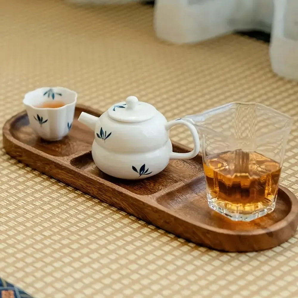 Serving Tray Three Compartment Natural Wood & Food-Safe Finish