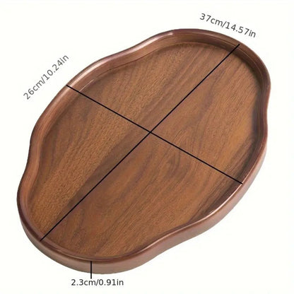 Serving Tray Vintage-Style Irregular Shape Bamboo & Recycled Wood