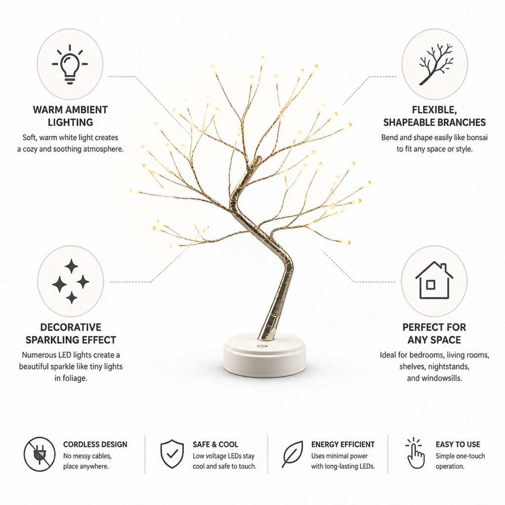 Shapeable Sparkling Warm LED Light Tree