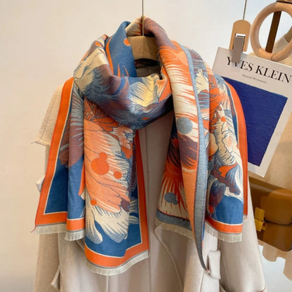 Shawl Floral Jacquard Soft Microfiber Blend