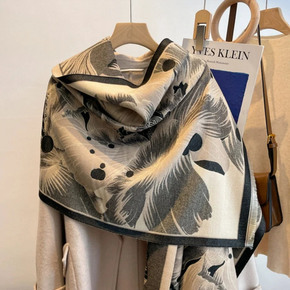 Shawl Floral Jacquard Soft Microfiber Blend