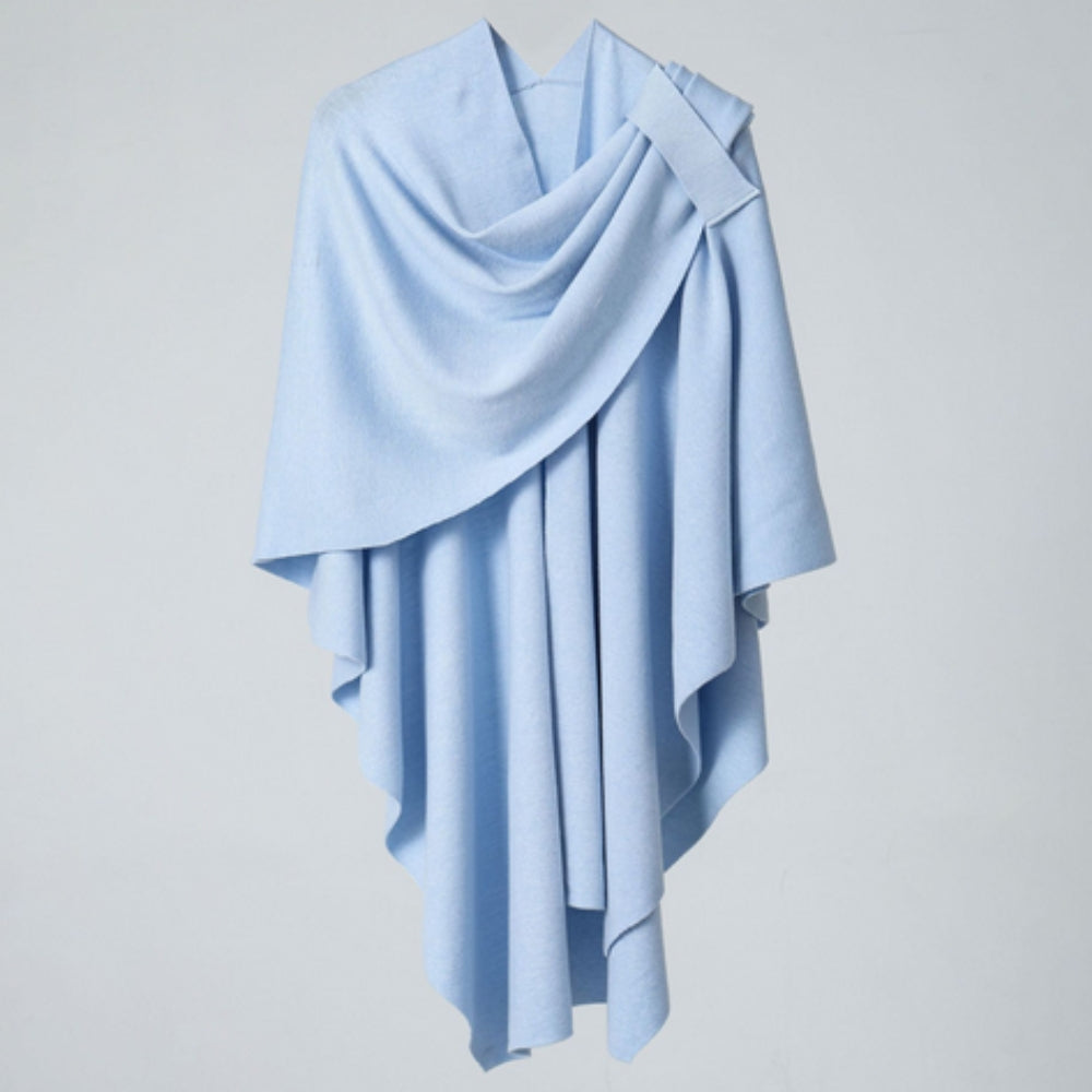 Shawl Poncho Lightweight Microfiber Right Shoulder Clasp
