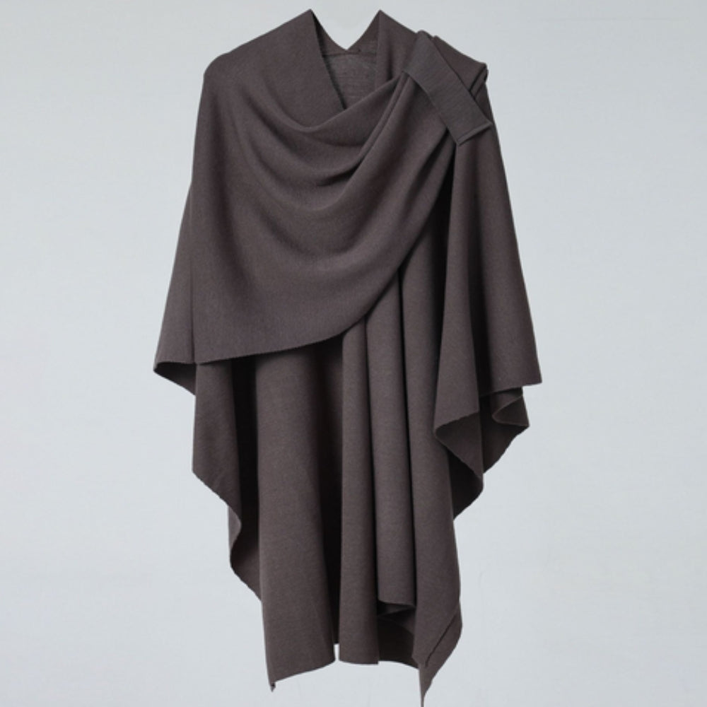 Shawl Poncho Lightweight Microfiber Right Shoulder Clasp