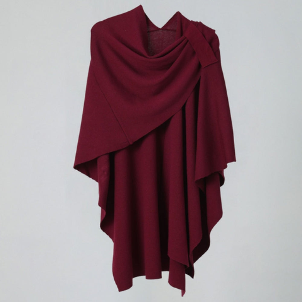 Shawl Poncho Lightweight Microfiber Right Shoulder Clasp