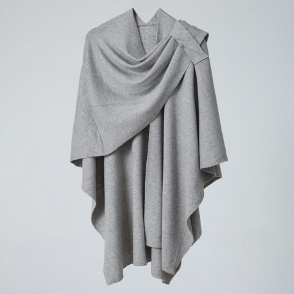 Shawl Poncho Lightweight Microfiber Right Shoulder Clasp