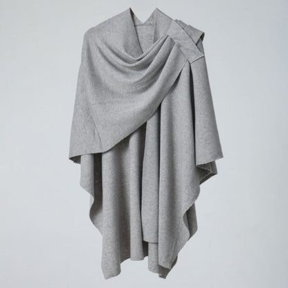 Shawl Poncho Lightweight Microfiber Right Shoulder Clasp