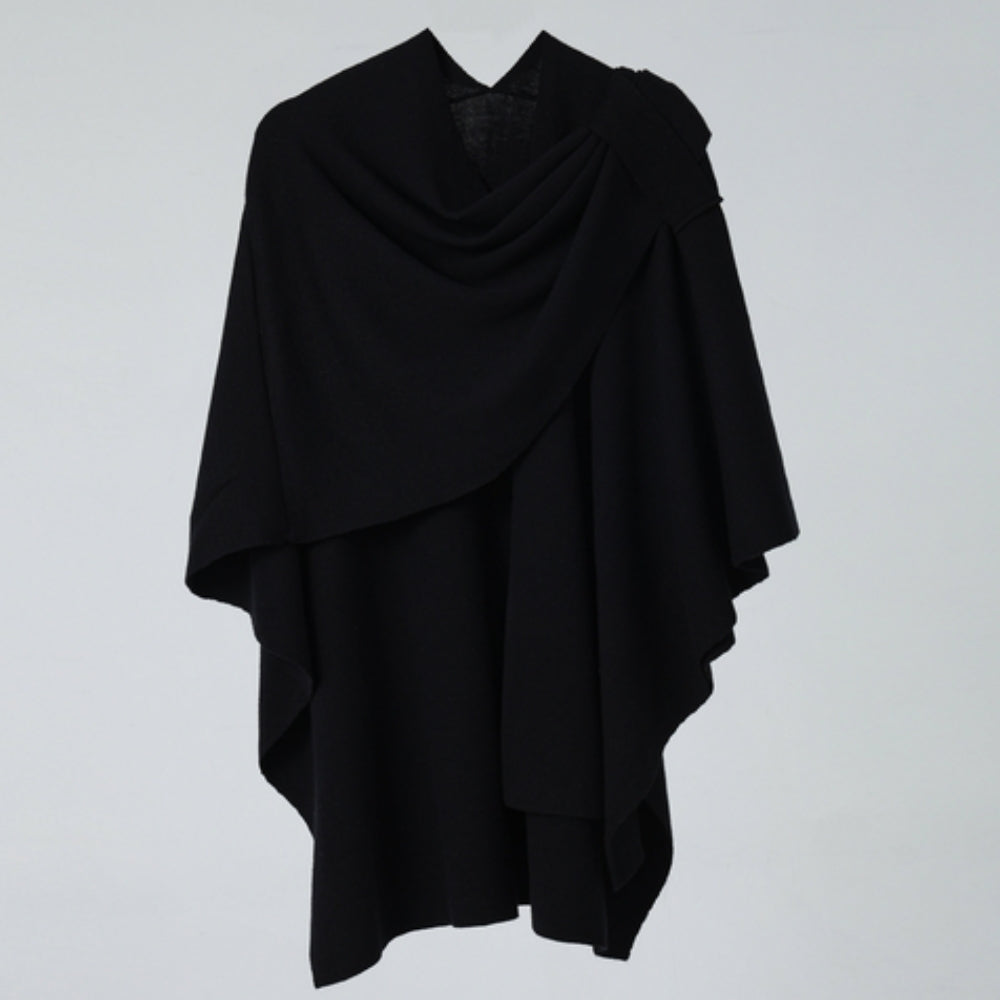 Shawl Poncho Lightweight Microfiber Right Shoulder Clasp