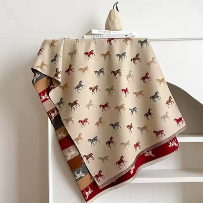 Shawl Scarf Horse Print Microfiber Machine Washable