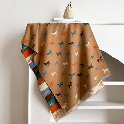 Shawl Scarf Horse Print Microfiber Machine Washable