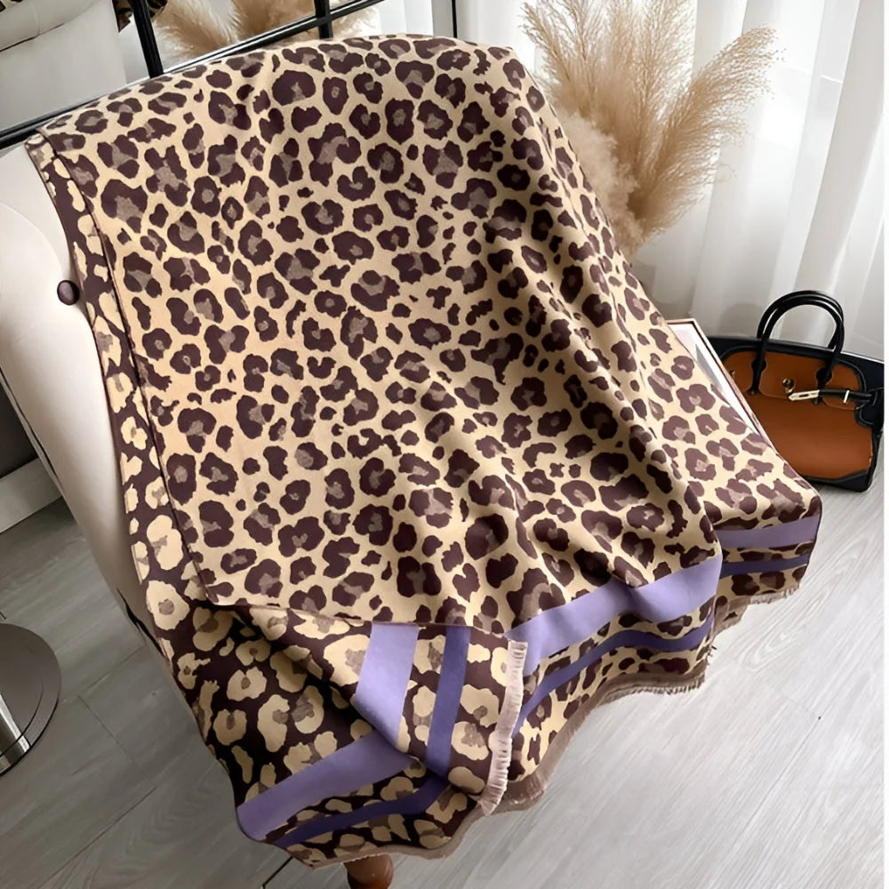 Shawl Scarf Reversible Wool-Blend Jacquard