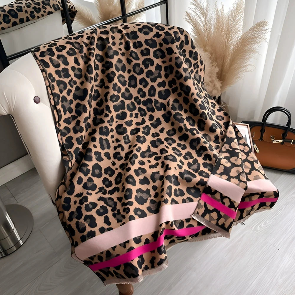 Shawl Scarf Reversible Wool-Blend Jacquard