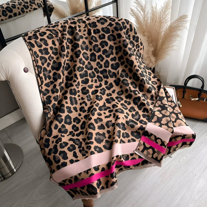Shawl Scarf Reversible Wool-Blend Jacquard