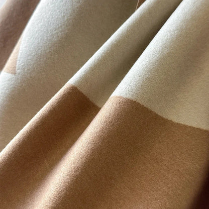 Shawl Two-Tone Geometric Microfiber Blend