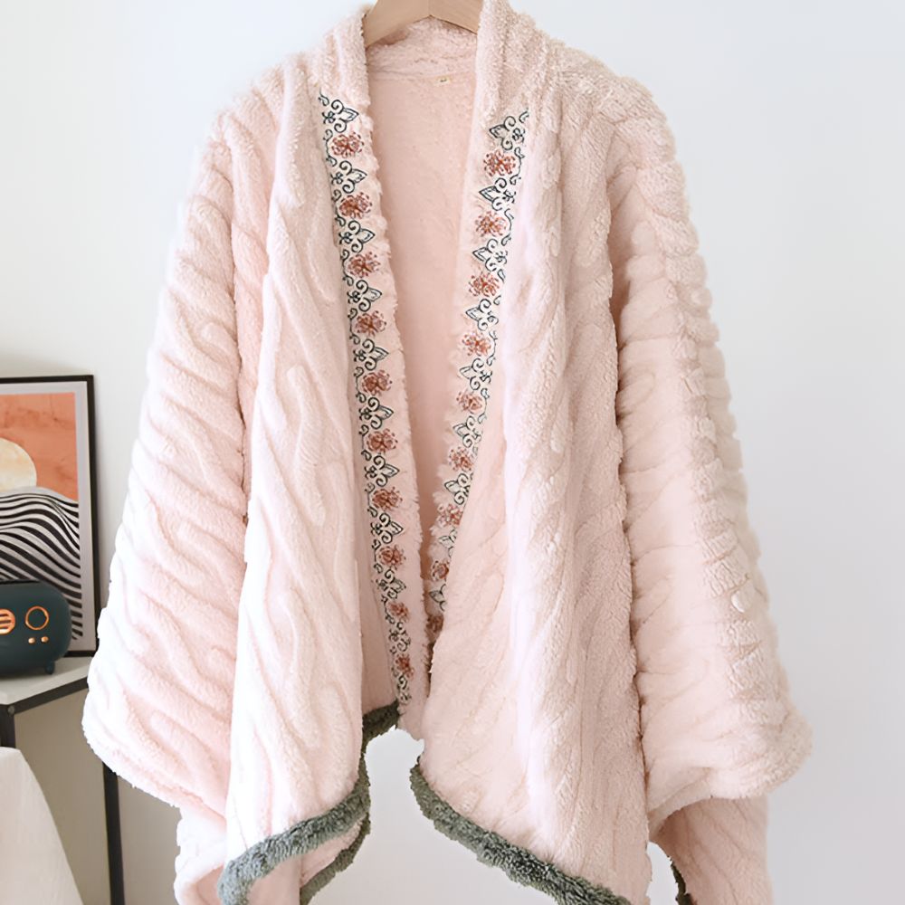 Shawl Wrap Embroidered Microfiber Ultra Soft Machine Washable