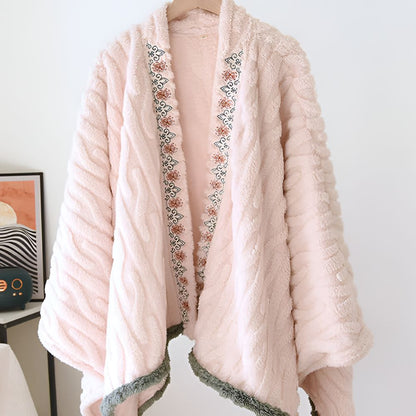 Shawl Wrap Embroidered Microfiber Ultra Soft Machine Washable