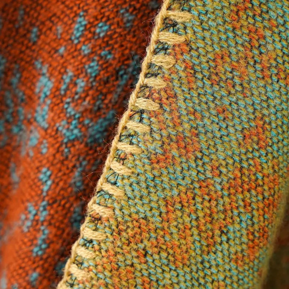 Shawl Wrap Lightweight Cotton Blend Jacquard
