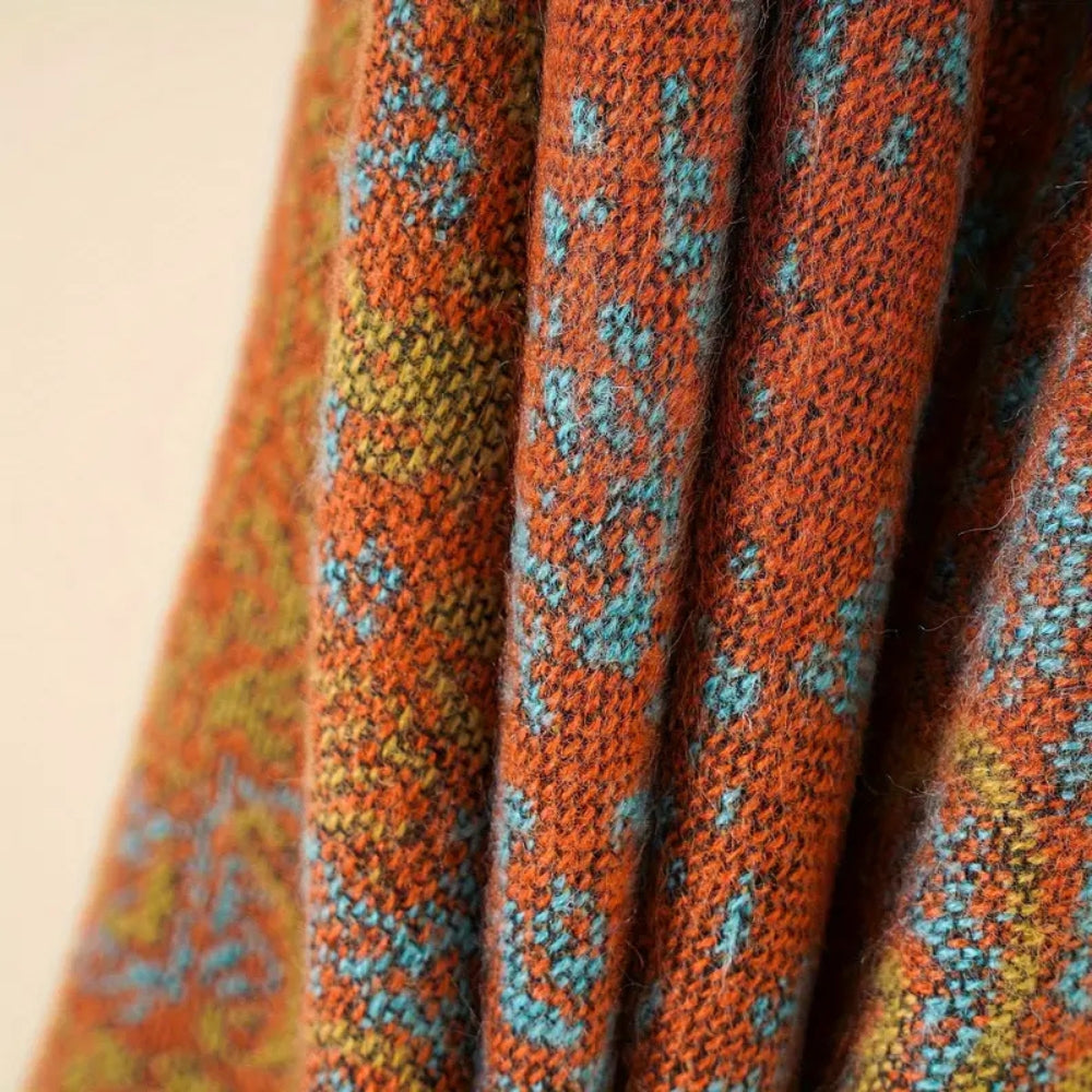 Shawl Wrap Lightweight Cotton Blend Jacquard