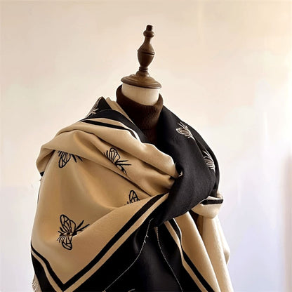 Shawl Wrap Soft Microfiber & Woven Bee-Print