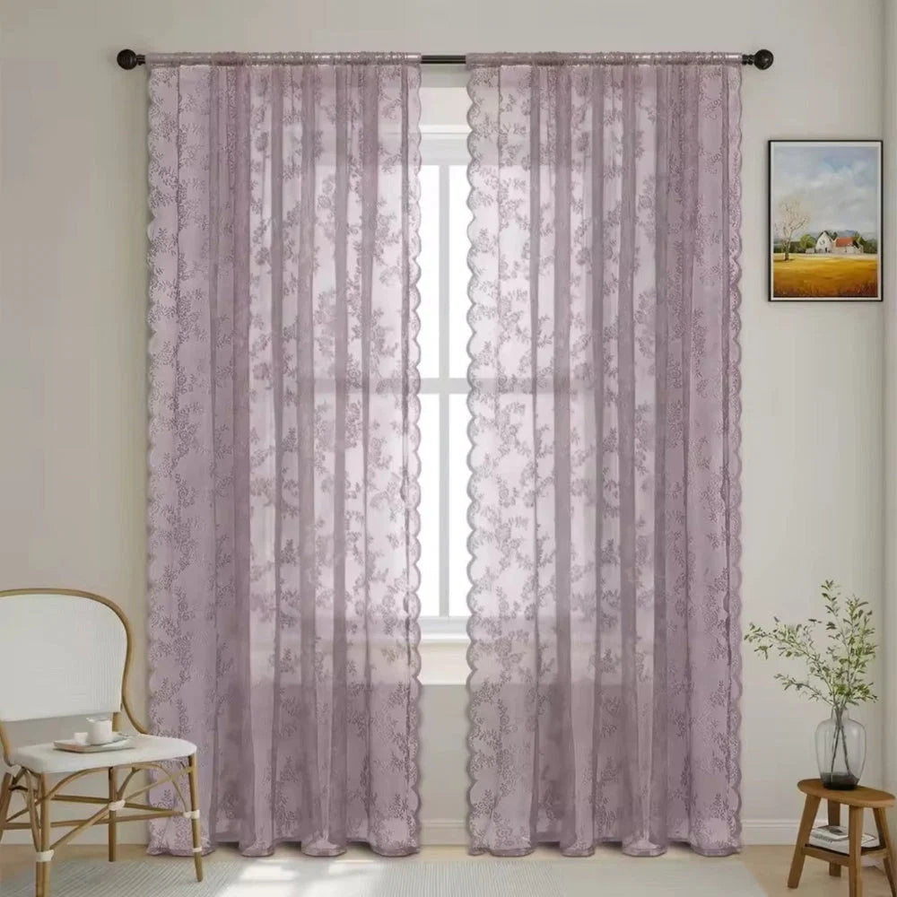 Sheer Curtain Panel Light-Filtering Microfiber Rod Pocket