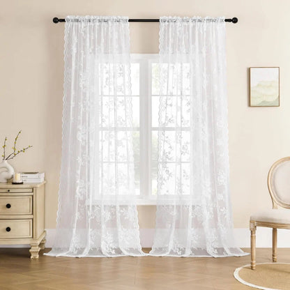 Sheer Curtain Panel Light-Filtering Microfiber Rod Pocket