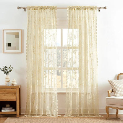 Sheer Curtain Panel Light-Filtering Microfiber Rod Pocket