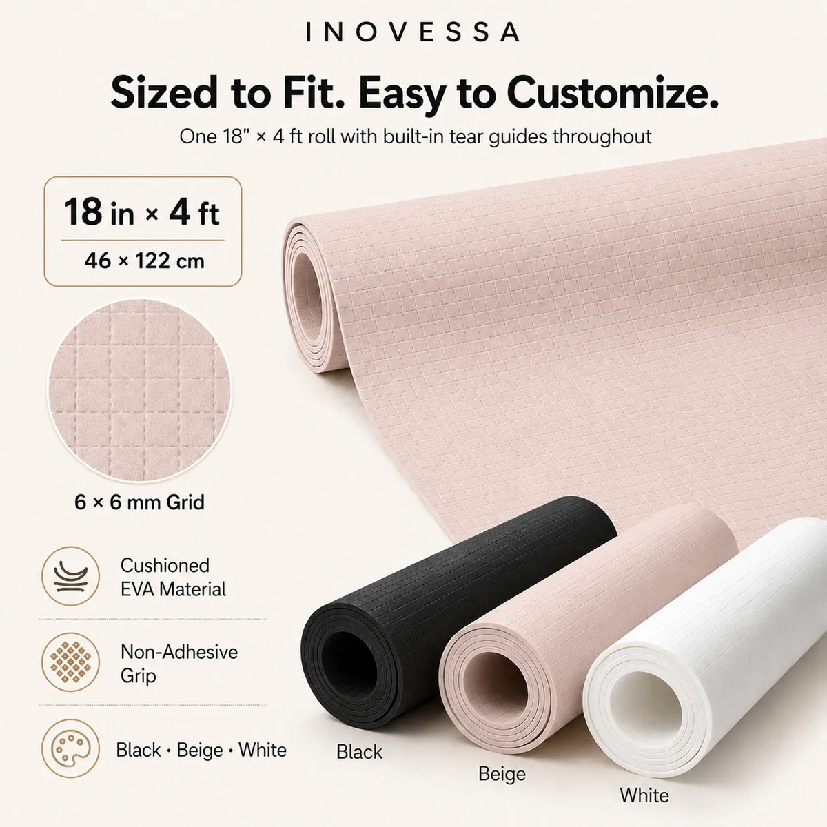 Shelf Liner Non-Adhesive Waterproof Tear-to-Size EVA Foam