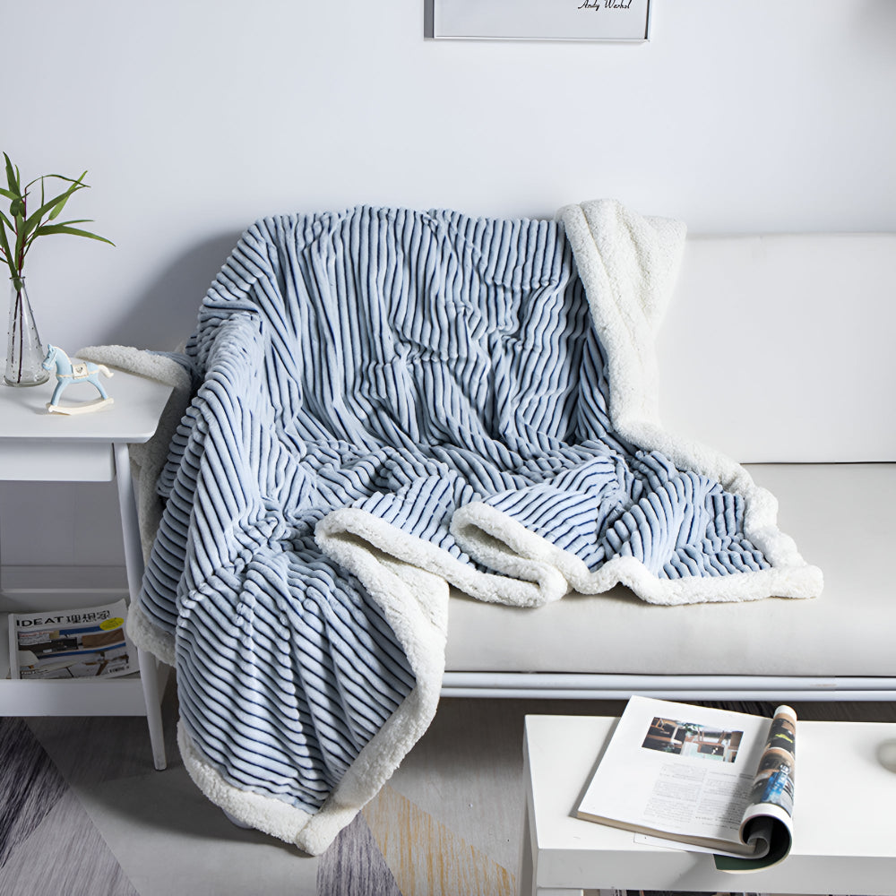 Sherpa Blanket Reversible Sherpa & Microfiber Flannel