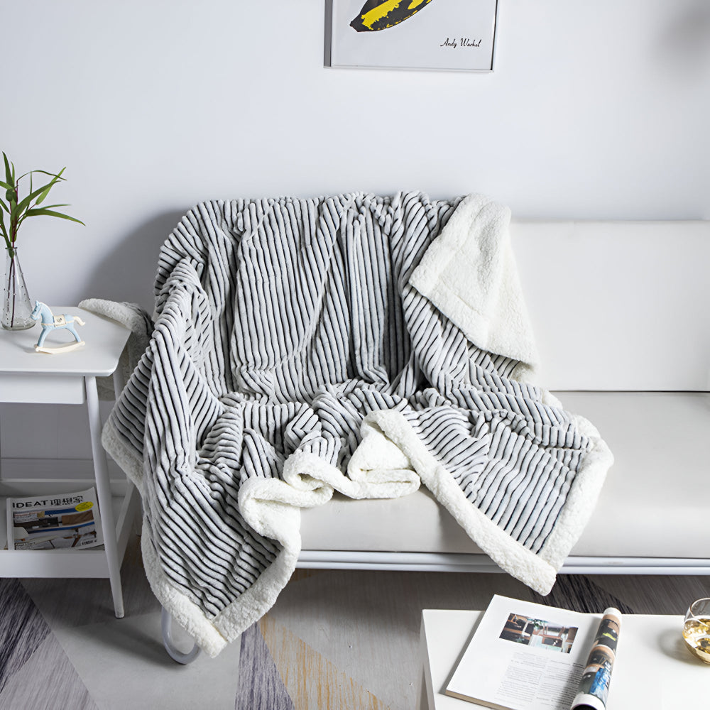 Sherpa Blanket Reversible Sherpa & Microfiber Flannel