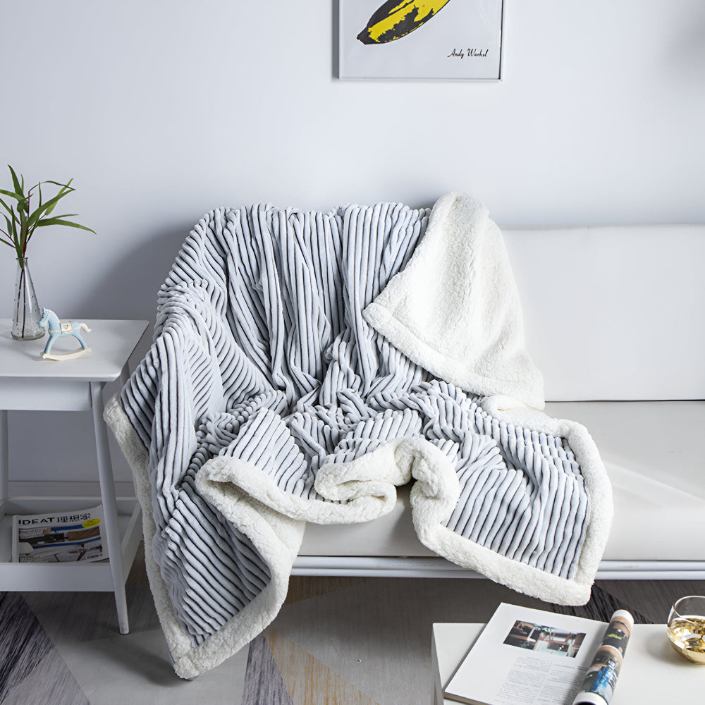Sherpa Blanket Reversible Sherpa & Microfiber Flannel