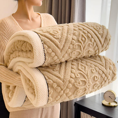 Sherpa Throw Blanket Carved Velvet Reversible Machine Washable