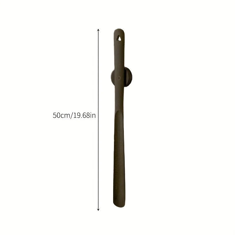 Shoe Horn Long Handle Solid Wood Magnetic Wall Mount