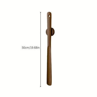 Shoe Horn Long Handle Solid Wood Magnetic Wall Mount