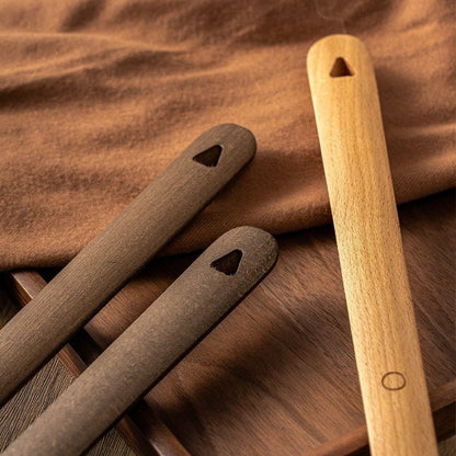 Shoe Horn Long Handle Solid Wood Magnetic Wall Mount