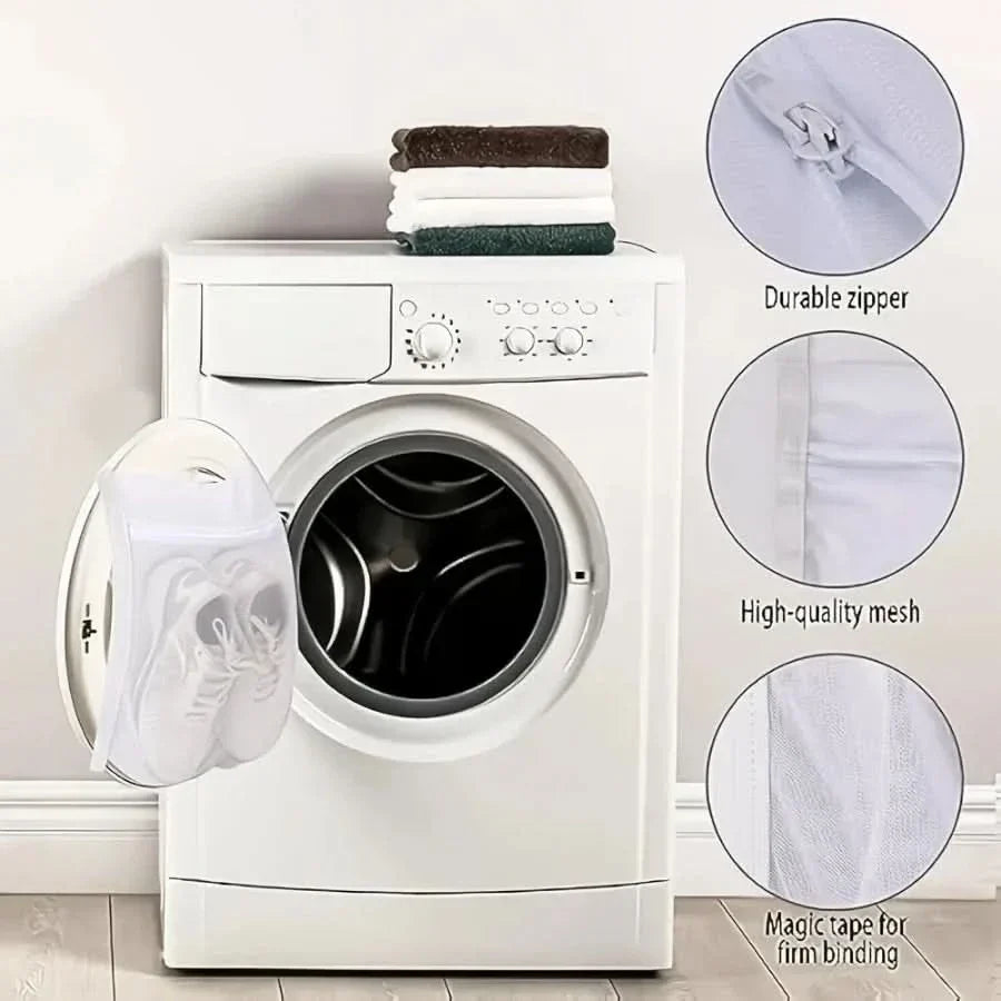 Shoe Laundry Bags Woven Mesh Zippered Set of 2