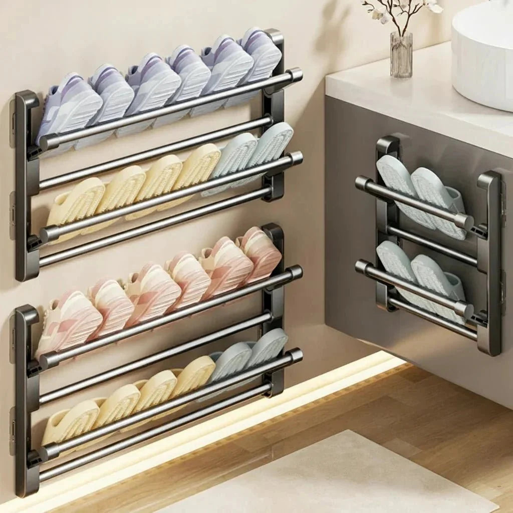 Shoe Rack Wall-Mounted Integrated Drainage Space-Saving