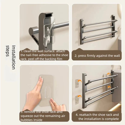 Shoe Rack Wall-Mounted Integrated Drainage Space-Saving