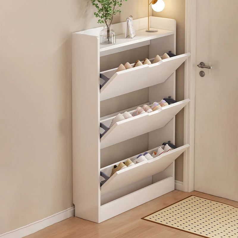 Shoe Storage Cabinet Slim Concealed Tiered Storage