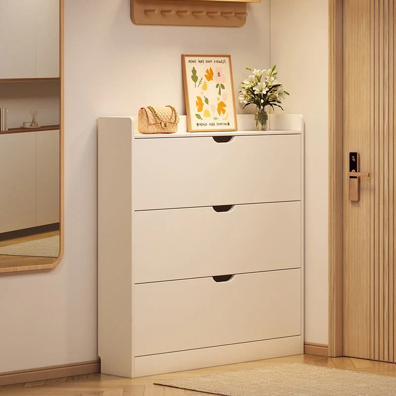 Shoe Storage Cabinet Slim Concealed Tiered Storage