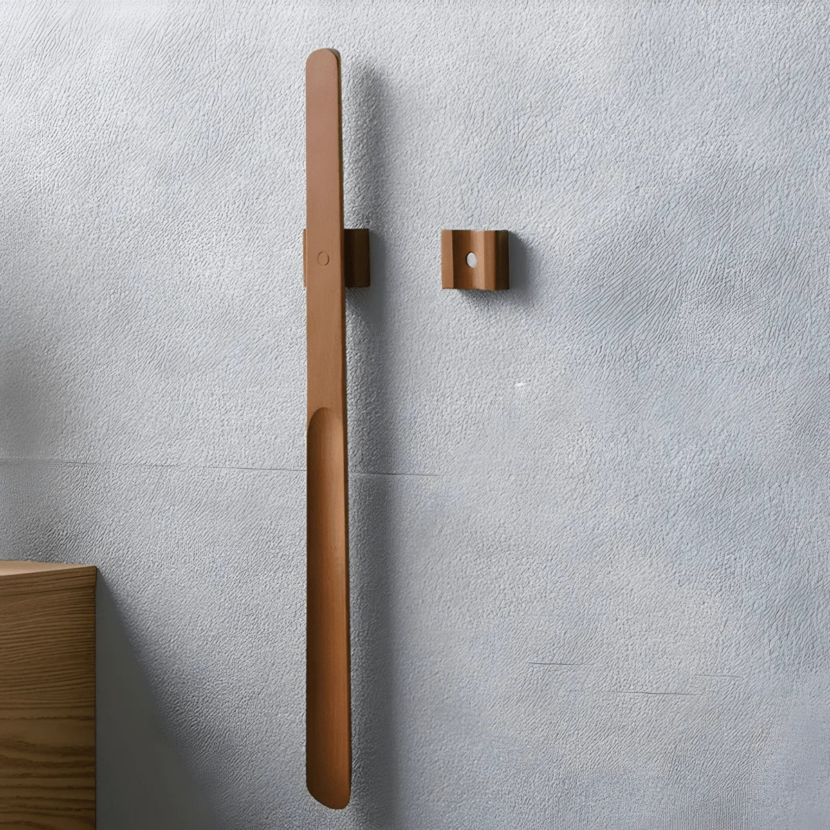 Shoehorn Extra-Long Walnut Wood Magnetic Storage