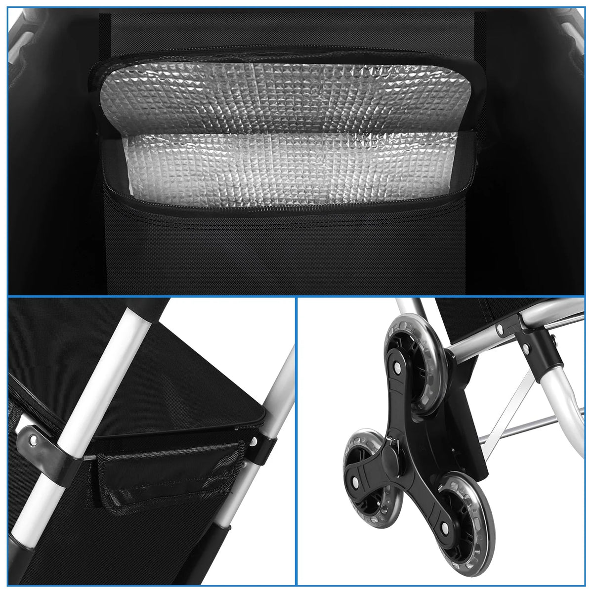 Shopping Trolley Folding Design Cooling Compartment 10.6 Gallon