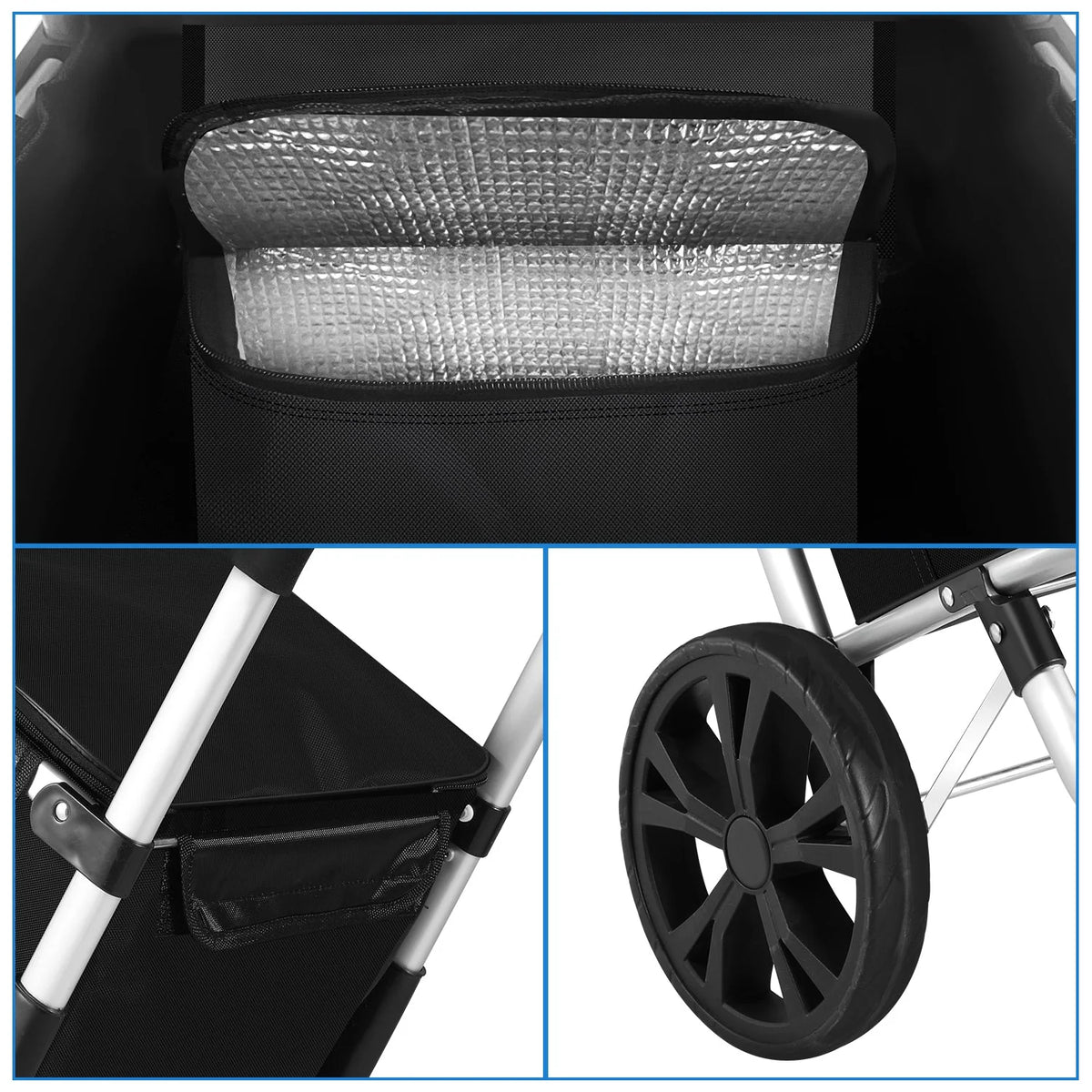 Shopping Trolley Folding Design Cooling Compartment 10.6 Gallon