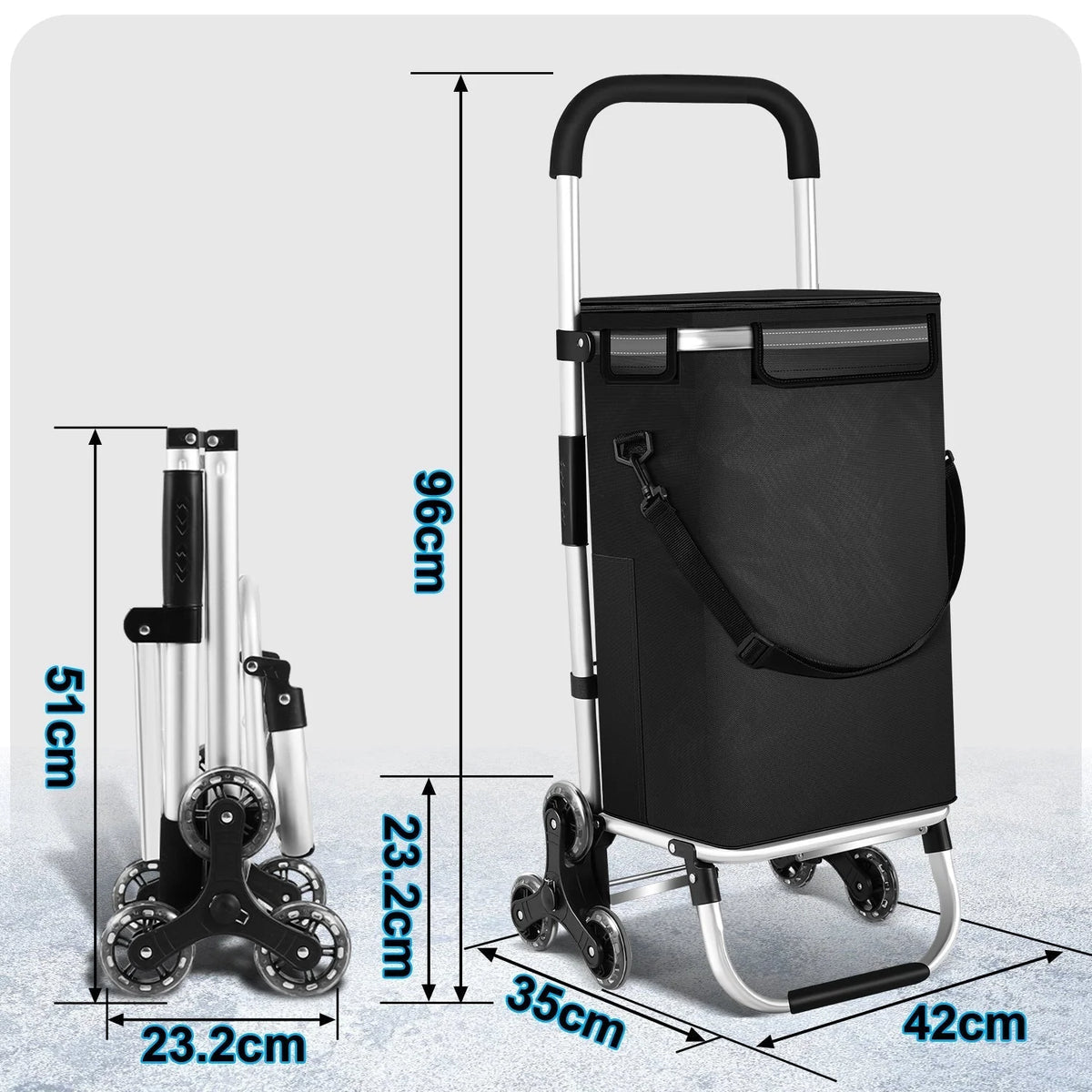 Shopping Trolley Folding Design Cooling Compartment 10.6 Gallon