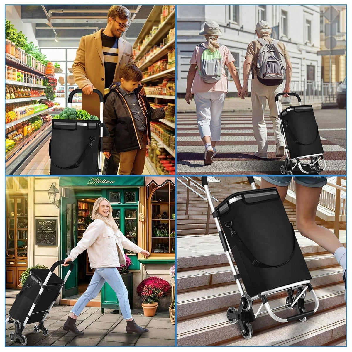 Shopping Trolley Folding Design Cooling Compartment 10.6 Gallon