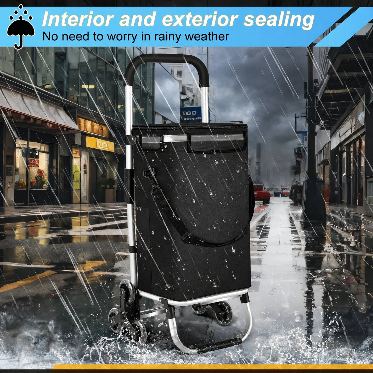 Shopping Trolley Folding Design Cooling Compartment 10.6 Gallon