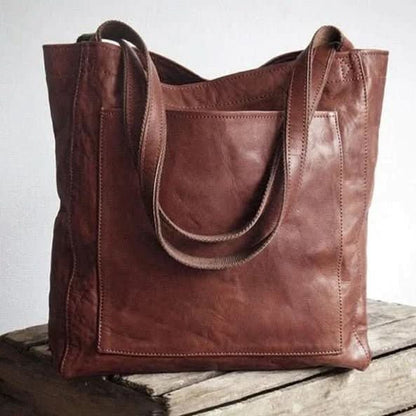 Shoulder Bag Leather-Look Multiple Compartments Adjustable Strap