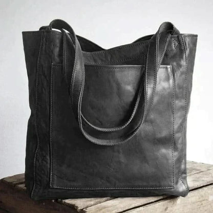 Shoulder Bag Leather-Look Multiple Compartments Adjustable Strap