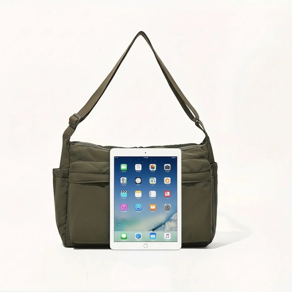 Shoulder Bag Padded Laptop Pocket Water-Resistant Polyester