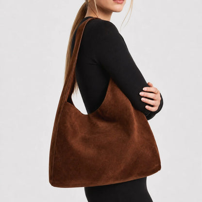 Shoulder Bag Soft Suede Roomy Slouchy Design